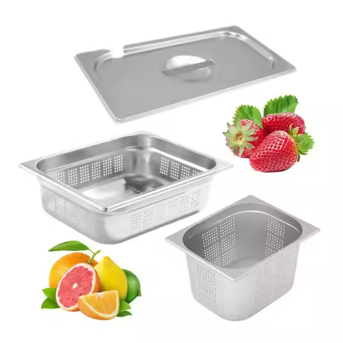 GN Perforated Stainless Steel Food Tray use