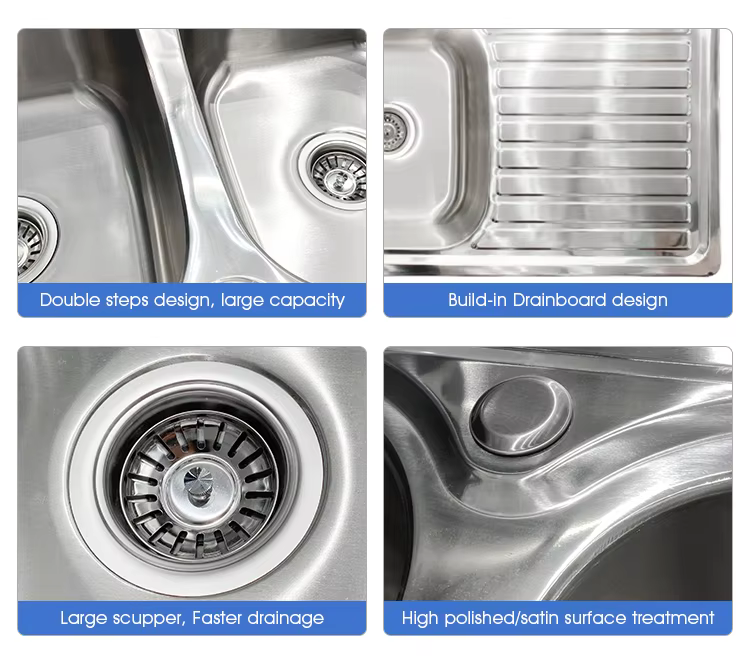 Kitchen Sink 120 x 50 cm Stainless Steel with Double Sink – Modern and Durable