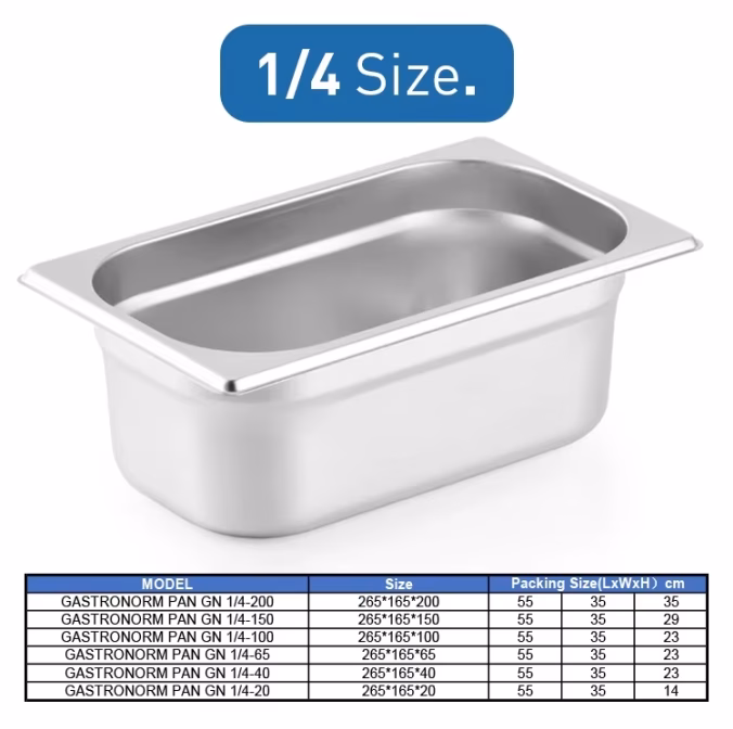 GN 1/4 Stainless Steel Pan
