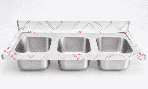 Top Sink 120x60 cm | Triple Bowl Stainless Steel Sink, Grade 304 or 201, 1.00mm